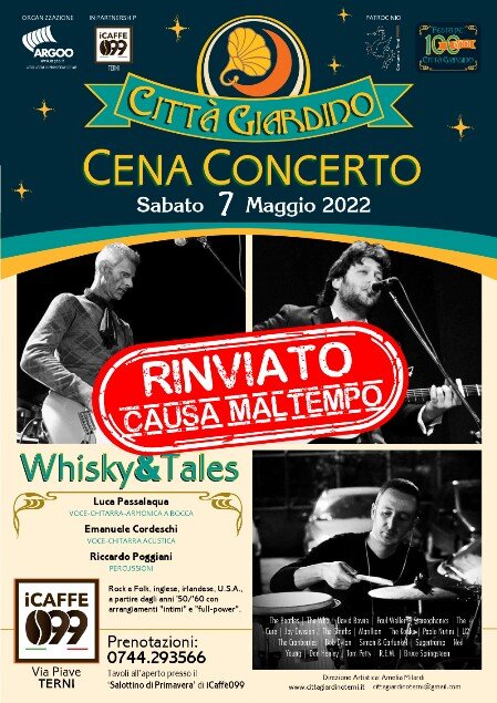Concerto Città Giardino Fest Terni Serata di grande musica Folck Rock a Terni per il Città Giardino Fest. Concerto Città Giardino Fest Terni con i Whisky & Tales Trio 